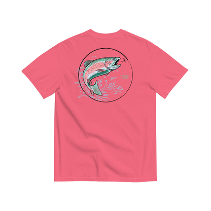Jax and James Rainbow Trout Tee Watermelon Southern Lifestyle Apparel