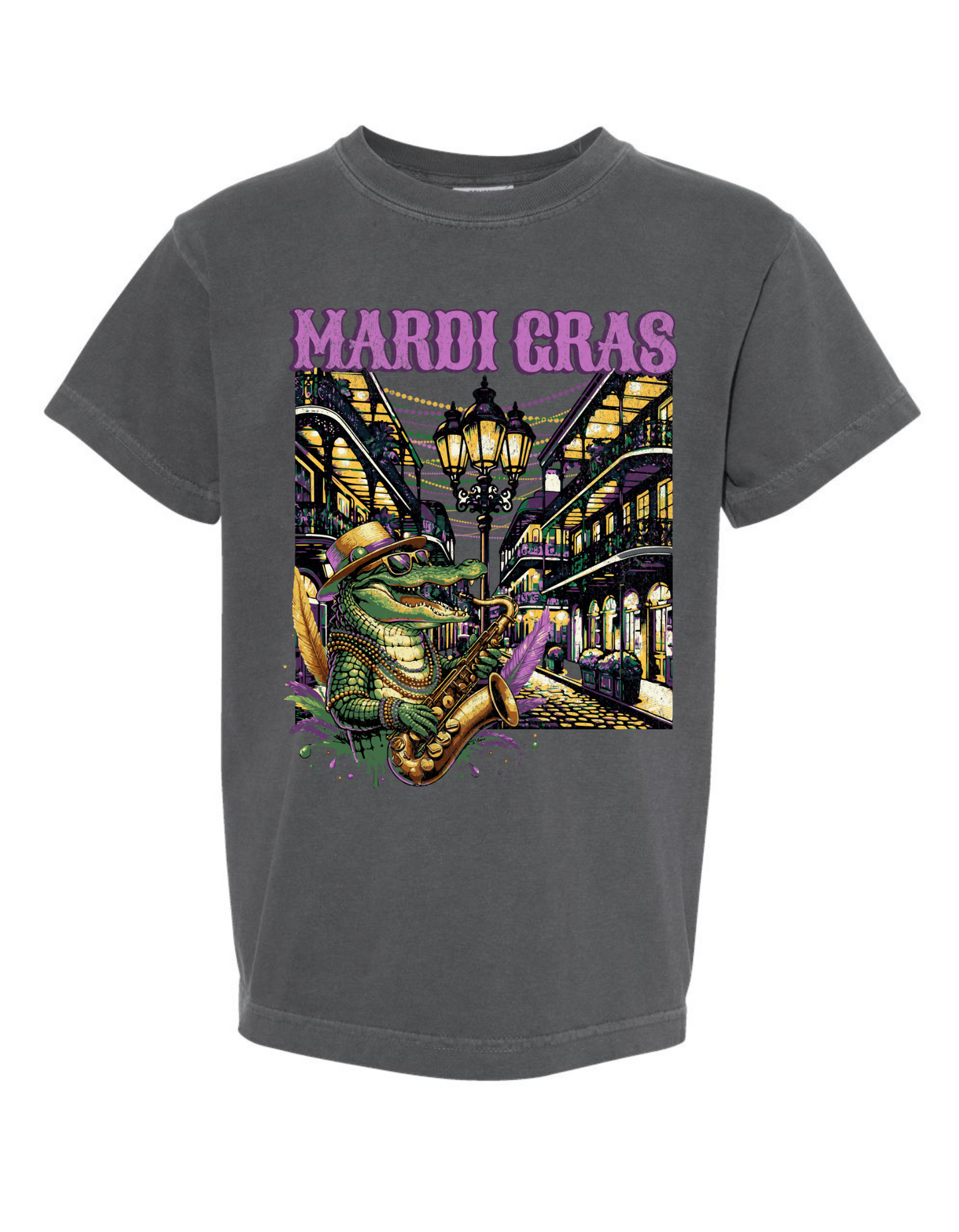 Mardi Gras Gator Comfort Color Tee