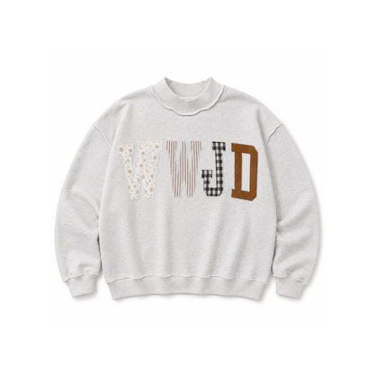 WWJD Applique Mockneck Sweatshirt