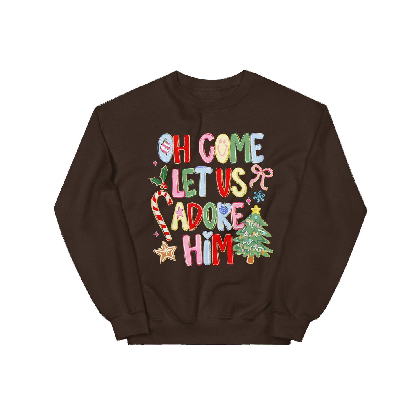 Oh Come Let Us Adore Him Graphic Sweatshirt