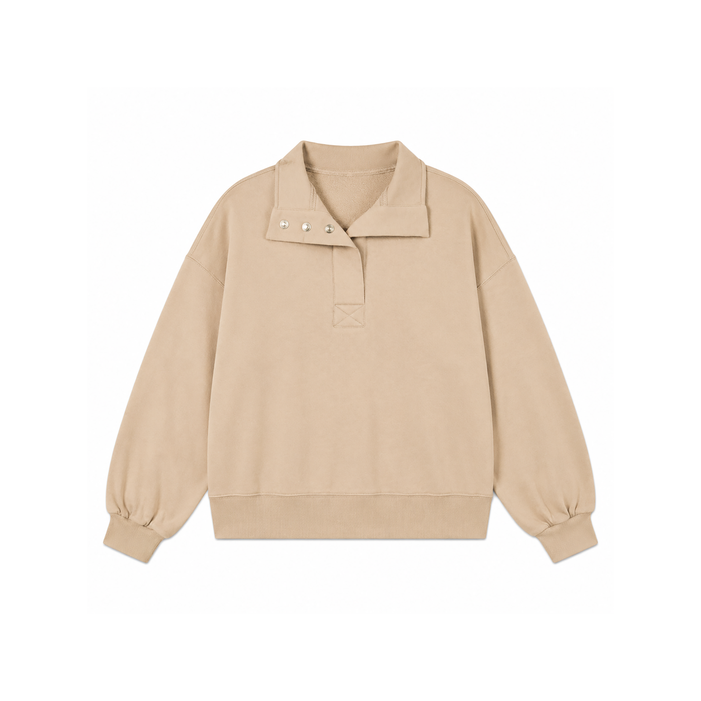 Half Snap Button Sweatshirt