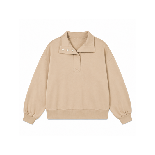 Half Snap Button Sweatshirt