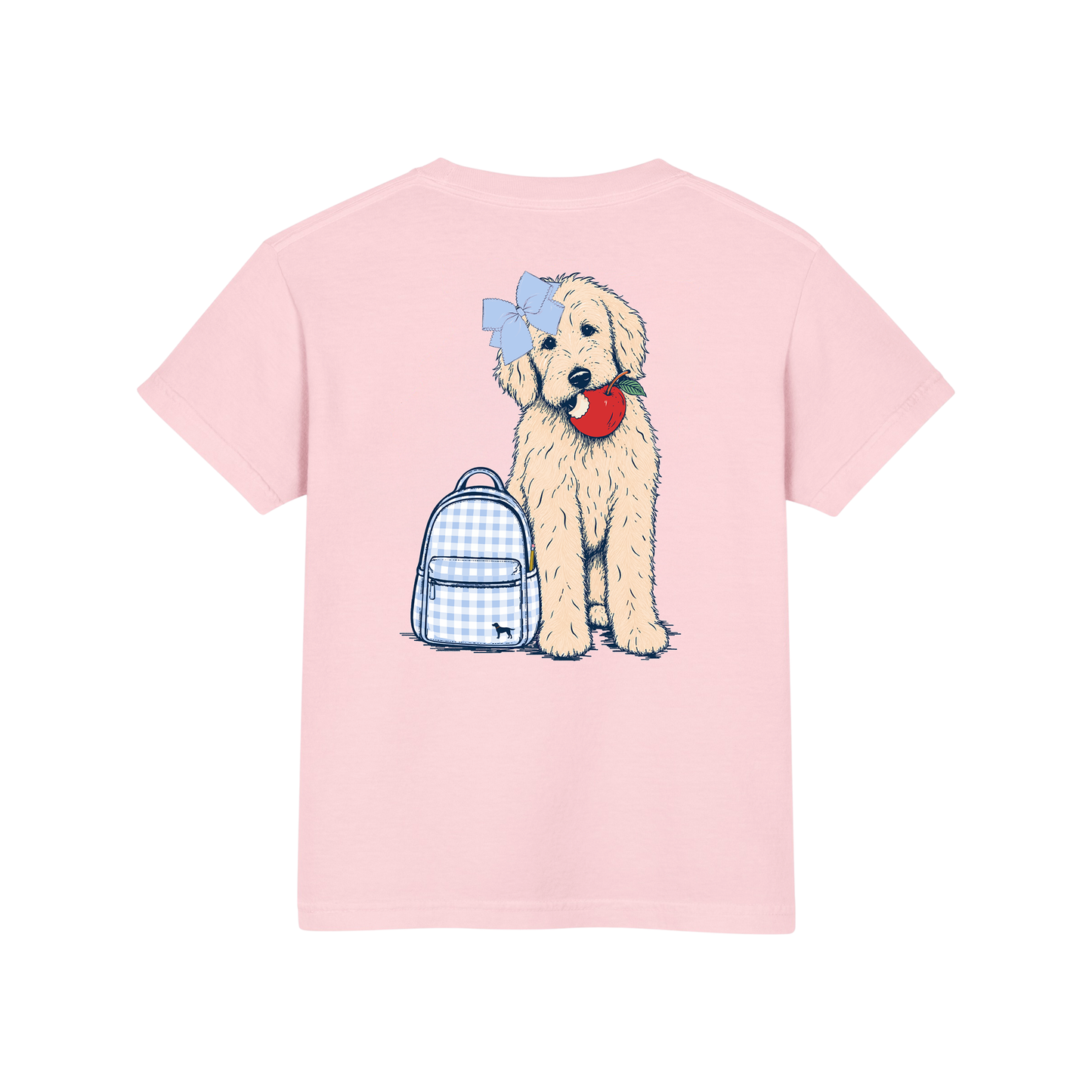 Back to School Bow Pup Pocket Tee