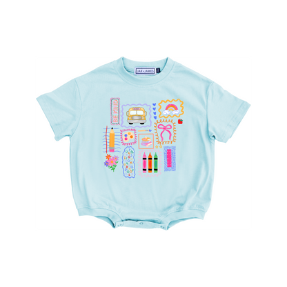 Back to School Stamp Bubble Romper