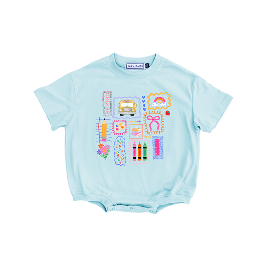 Back to School Stamp Bubble Romper