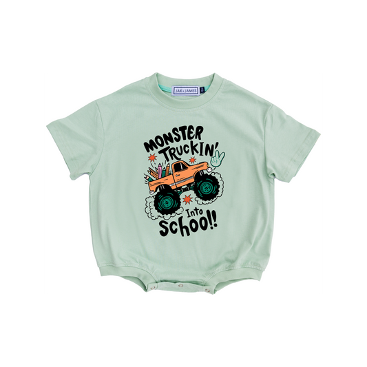 Monster Truck School Bubble Romper