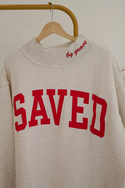 SAVED crew neck sweatshirt in Light Gray, photo 3