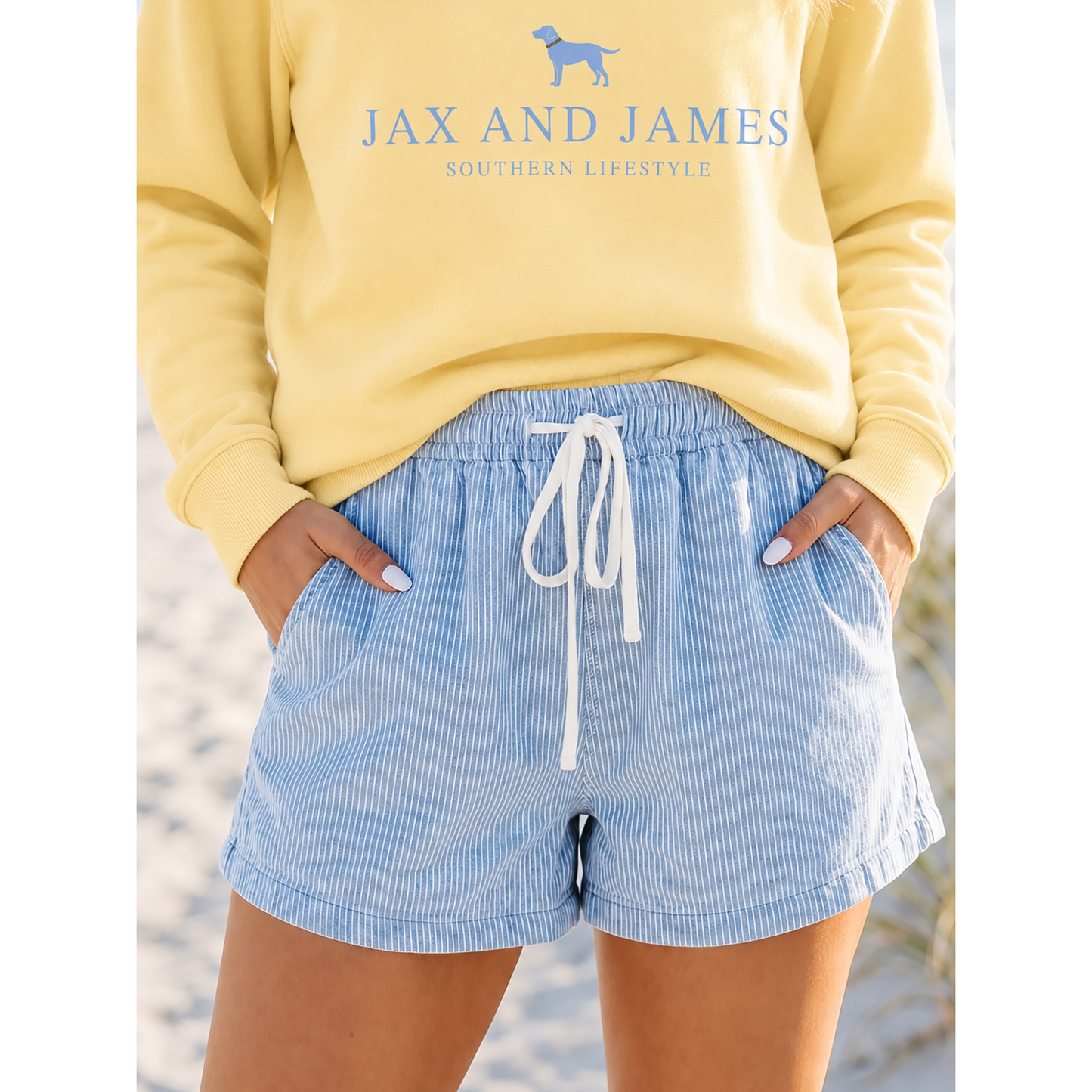 Drawstring Striped Shorts