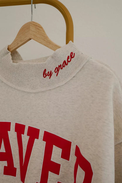 SAVED crew neck sweatshirt in Light Gray, photo 4