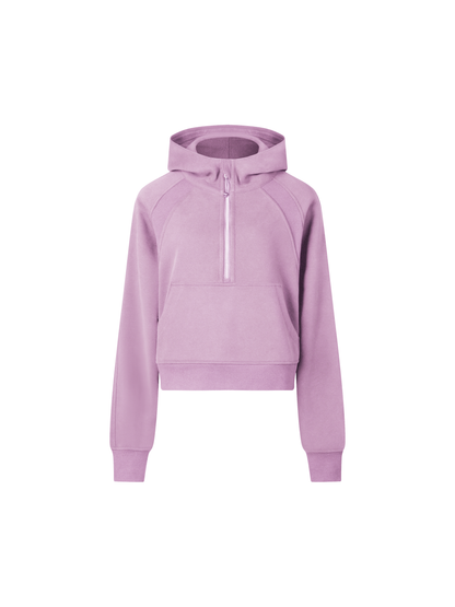 Studio Cropped Half-Zip Hoodie