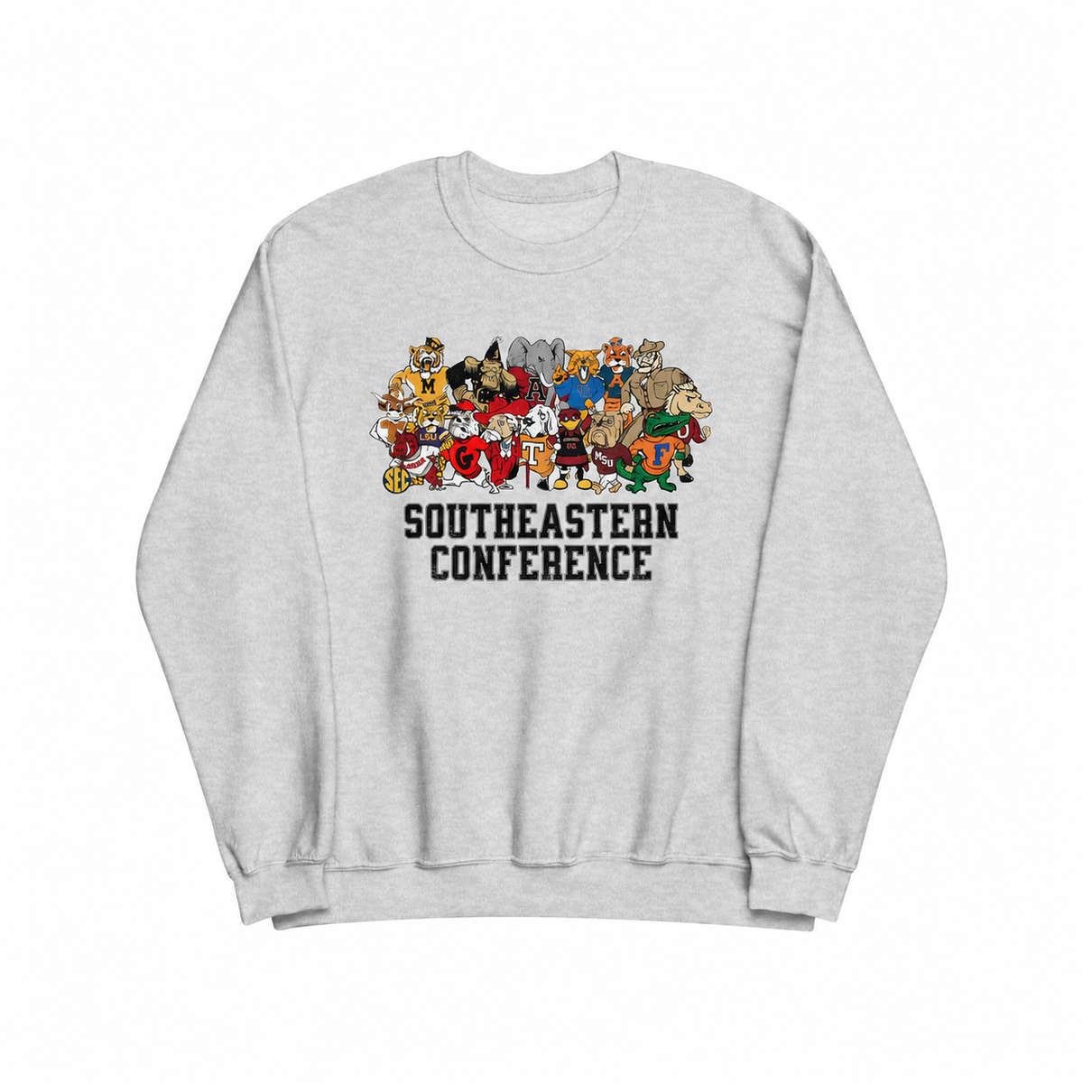 Southeastern Conference Mascot Crewneck Sweatshirt in Ash