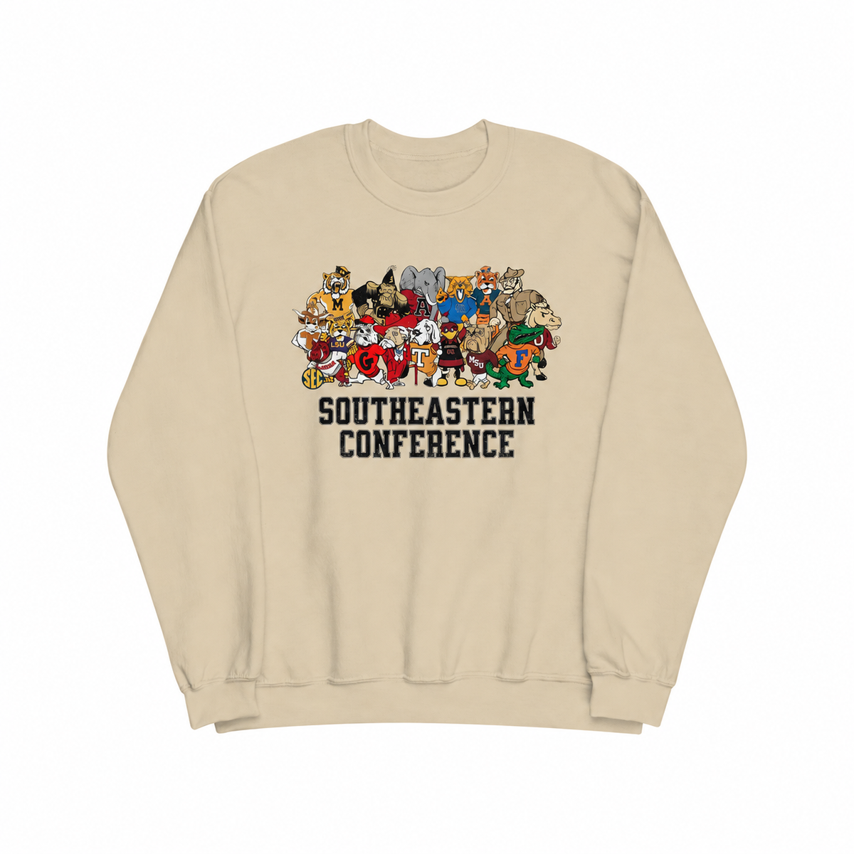 Southeastern Conference Mascot Crewneck Sweatshirt in Sand