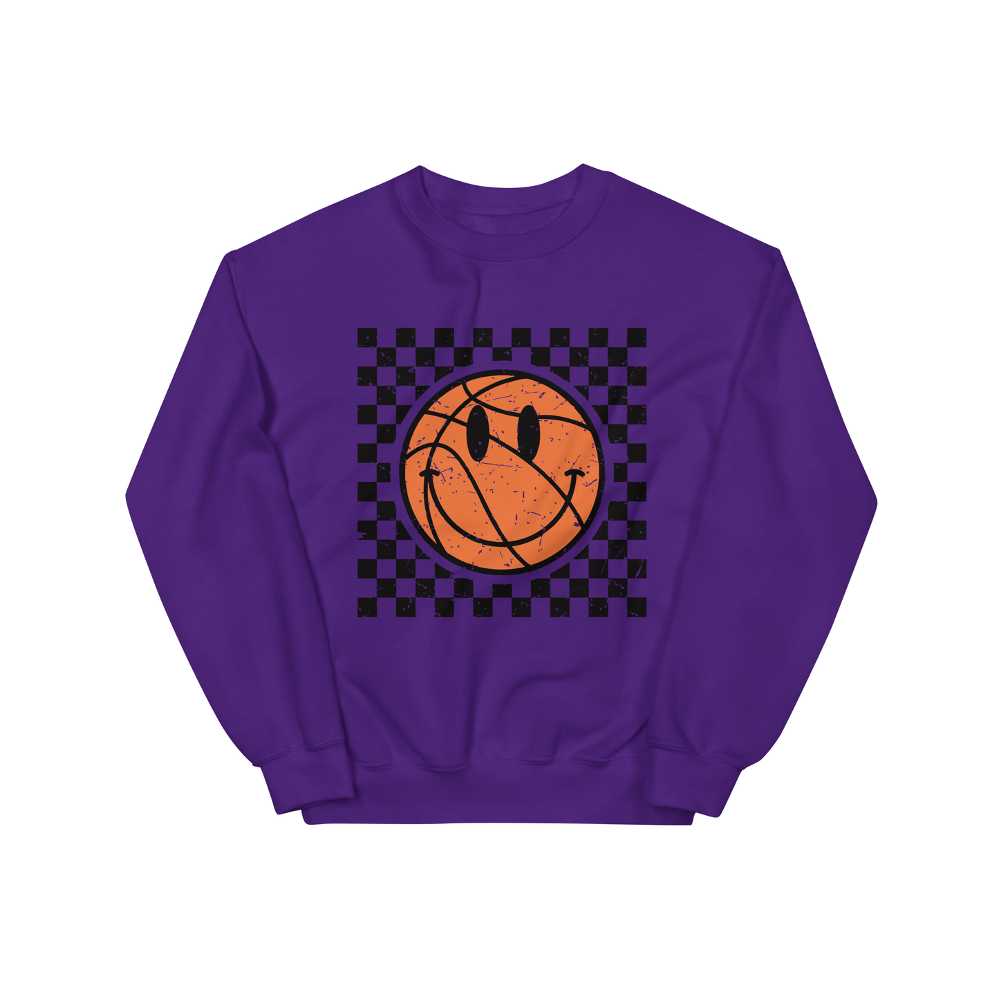 Retro Checkered Basketball Sweatshirt