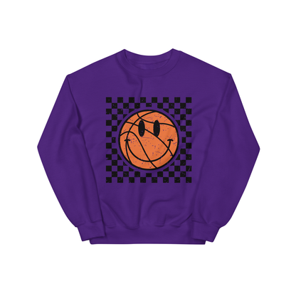 Retro Checkered Basketball Sweatshirt