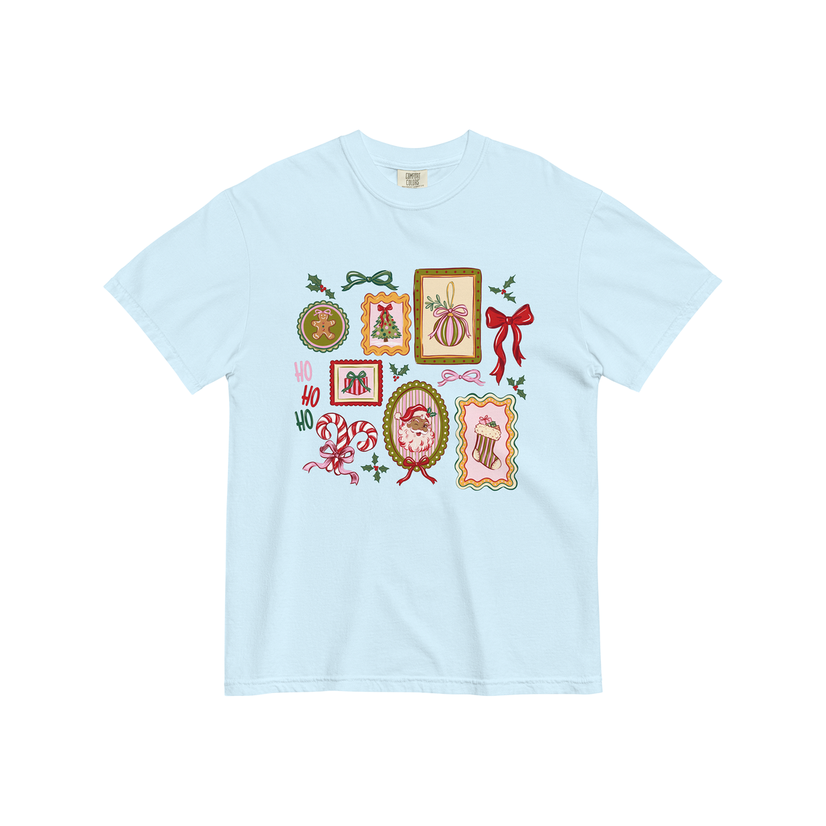 Brown Santa Stamp Collage Tee