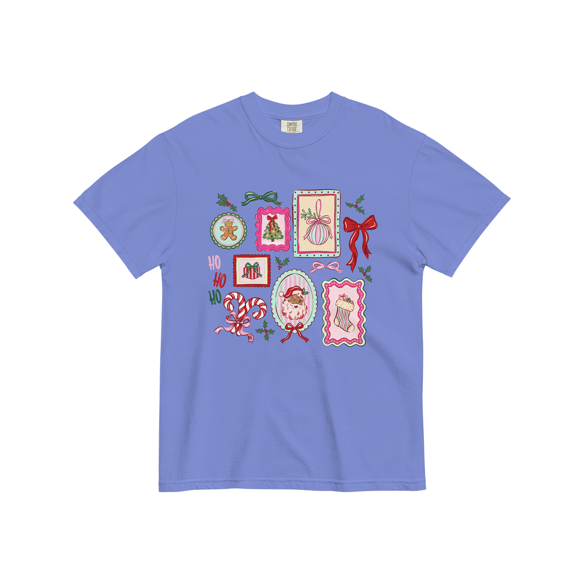 Brown Santa Stamp Collage Tee