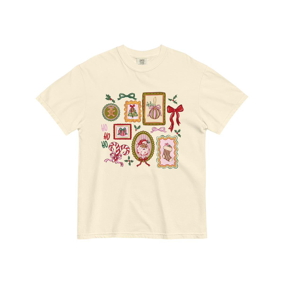 Brown Santa Stamp Collage Tee