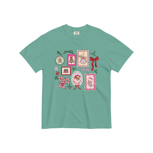 Brown Santa Stamp Collage Tee