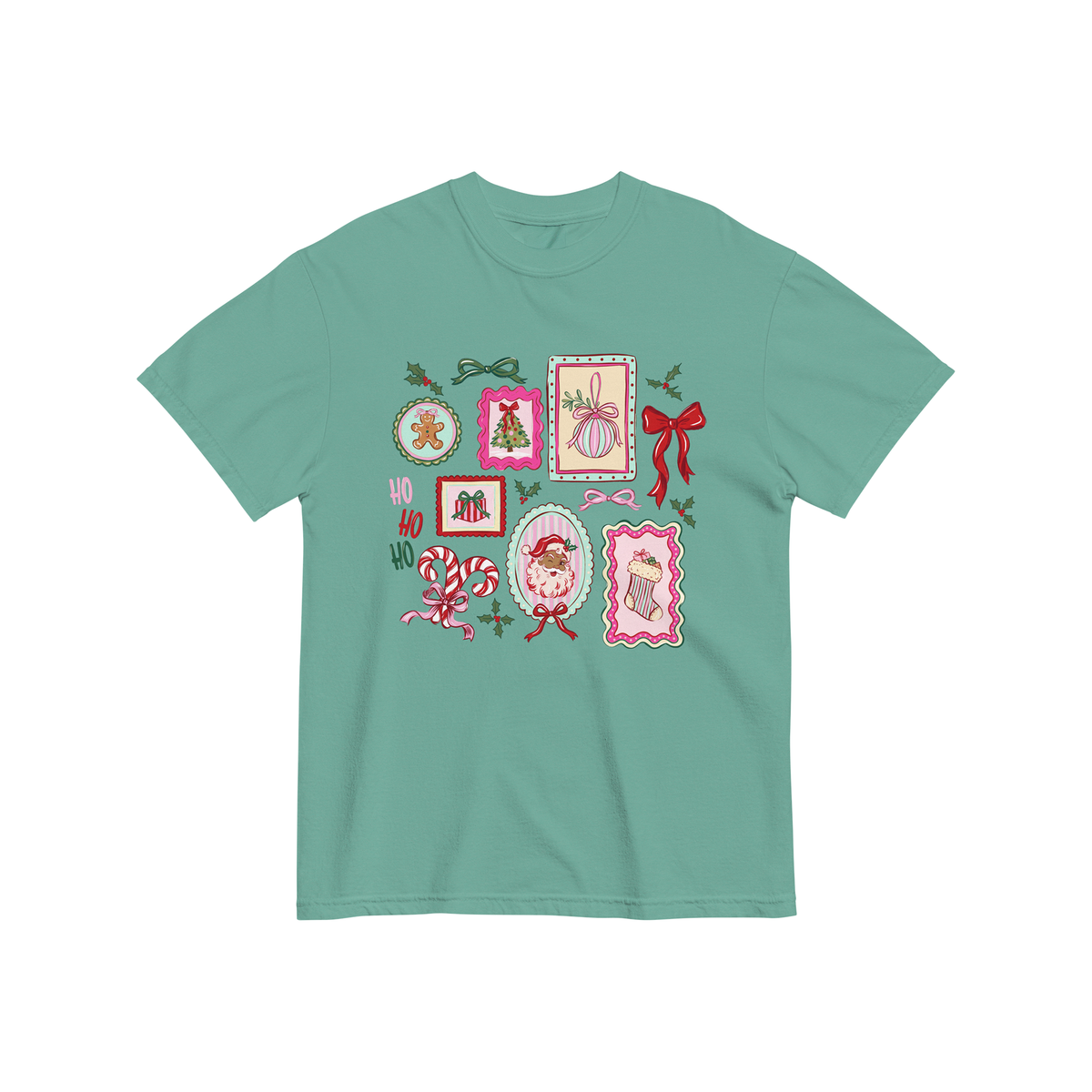 Brown Santa Stamp Collage Tee