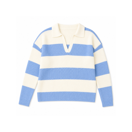 Classic Striped Collared Sweater